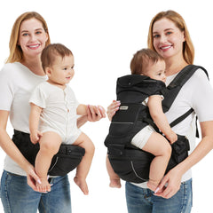 Sageky 2-in-1 baby carrier with hip seat front view for easy outings