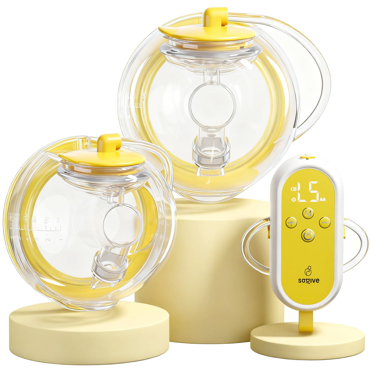 Saglve ABP-1308 hand-free pump inside the bra for discreet pumping on the go