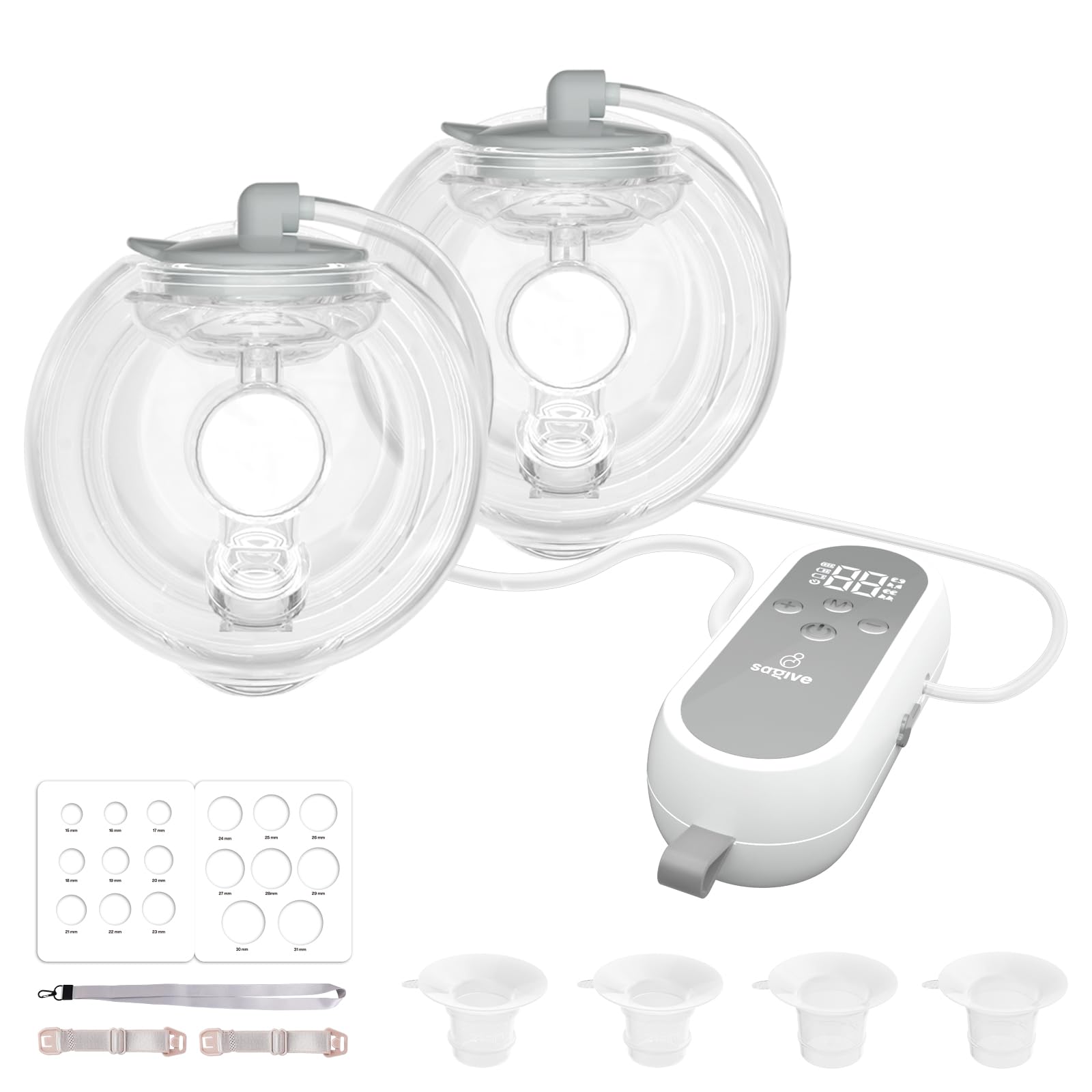 Saglve ABP-1308 wearable pump in bra conceals pumping while on the go