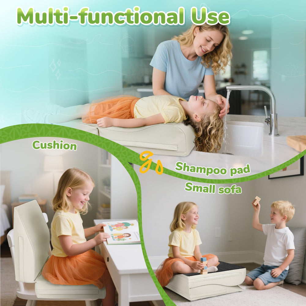 SAHEYER hair washing station assembly video guidance on product page.