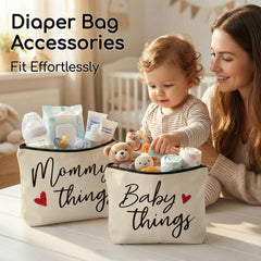 Sahjzk baby essentials pouch use case keeps wipes, bottles, toys handy
