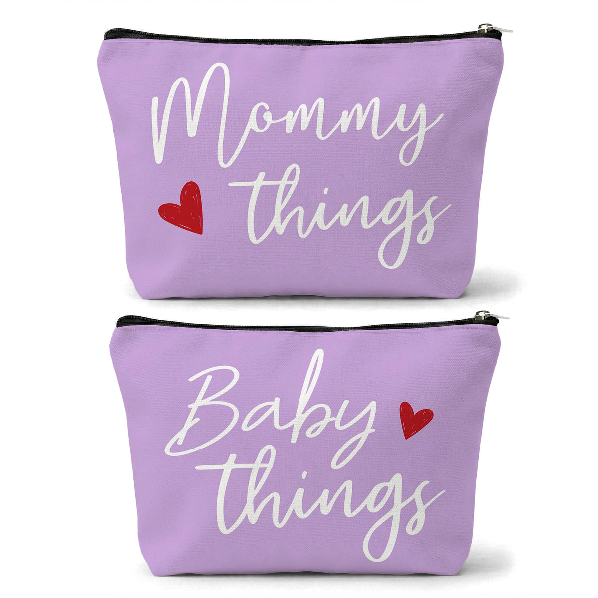 Sahjzk mommy and baby matching pouches set in purple for on-the-go organization.