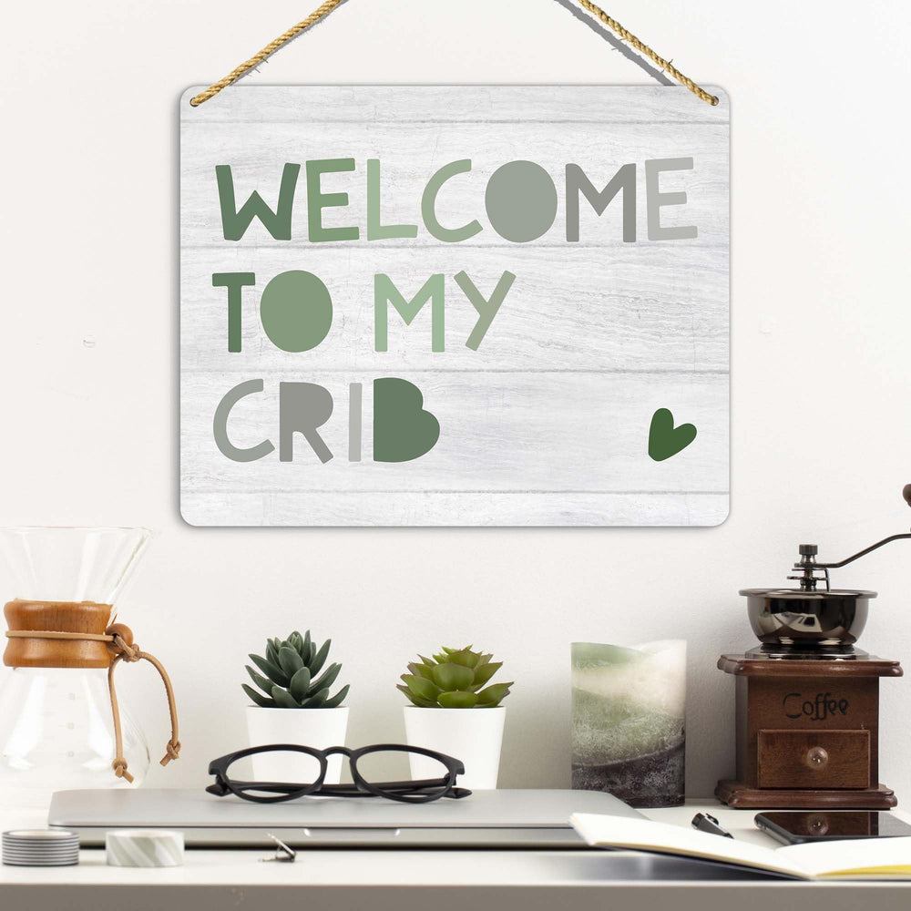 Sahjzk Rustic brown baby decor plaque adds handmade charm.