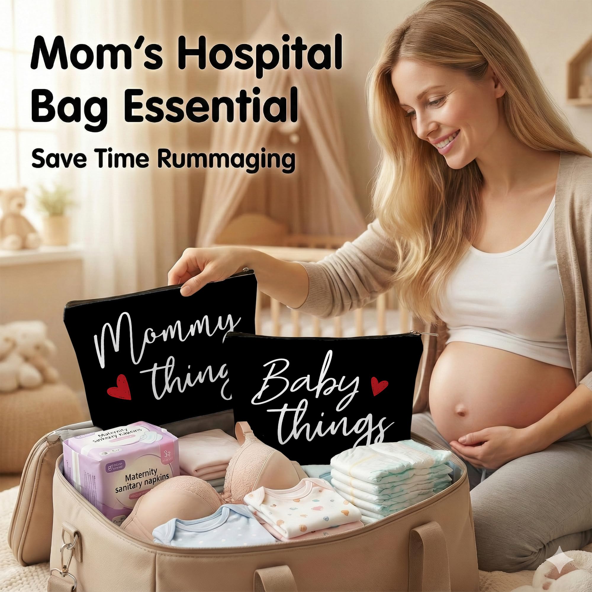 Sahjzk Travel Organizer pouches simplify diaper bag packing