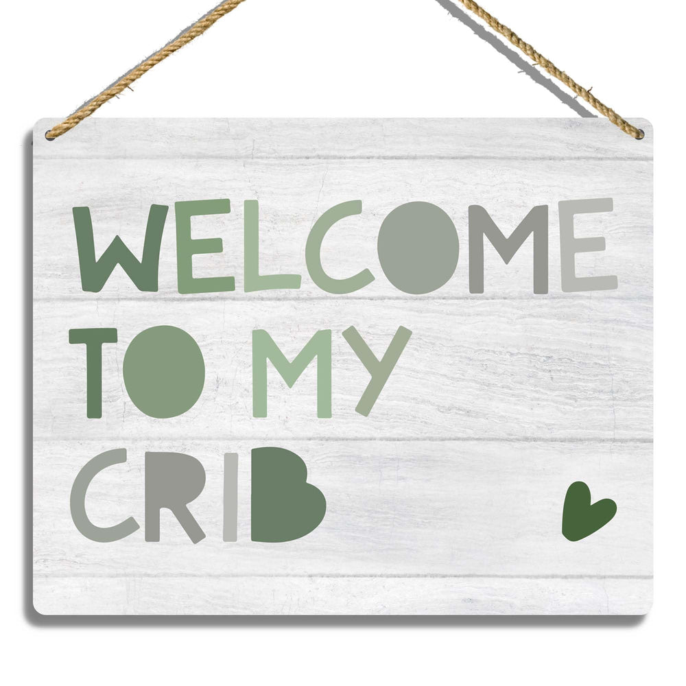 Sahjzk Welcome to My Crib wooden wall plaque for nursery decor.