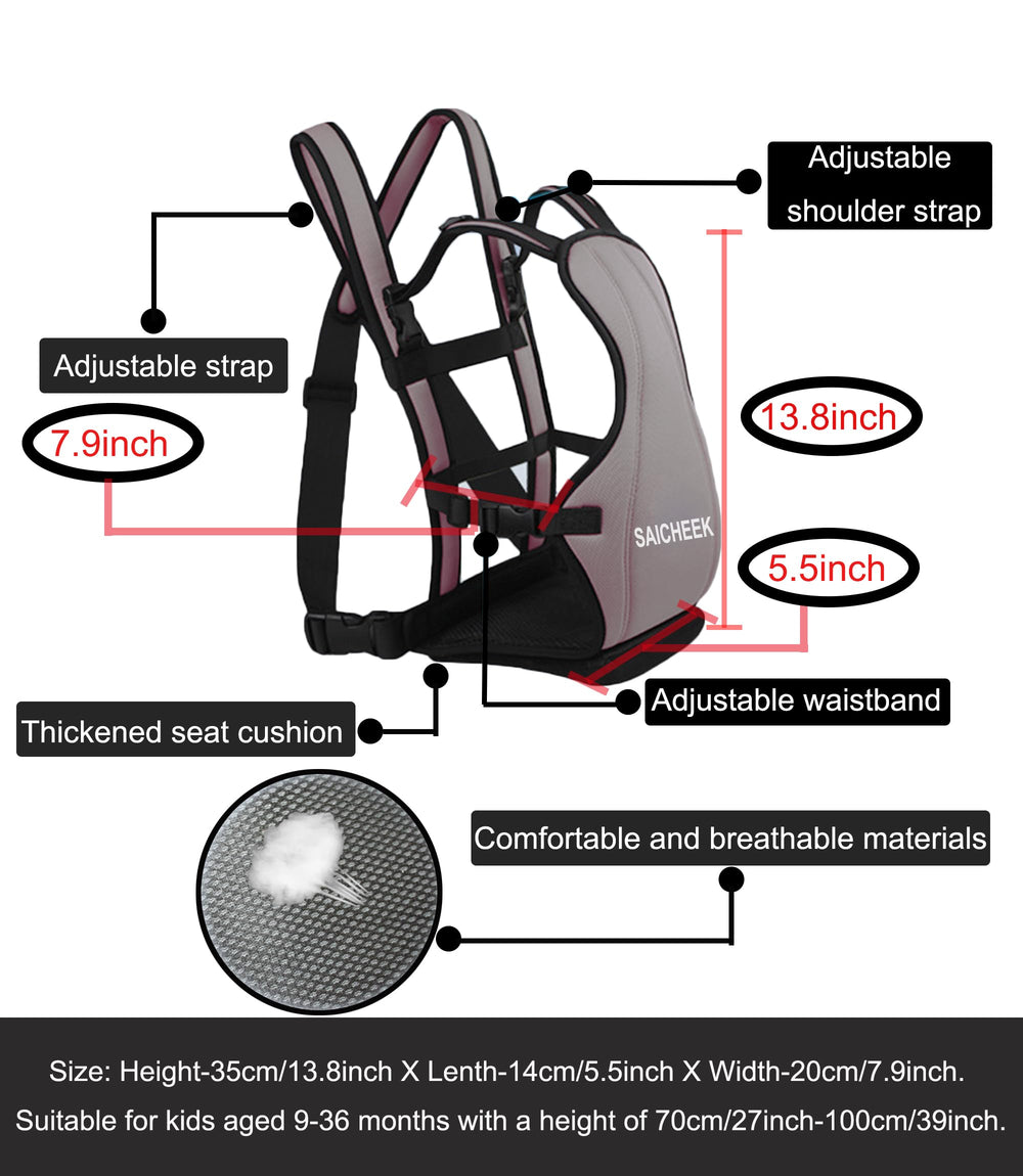 Saicheek adjustable shoulder straps fit growing children for comfort.