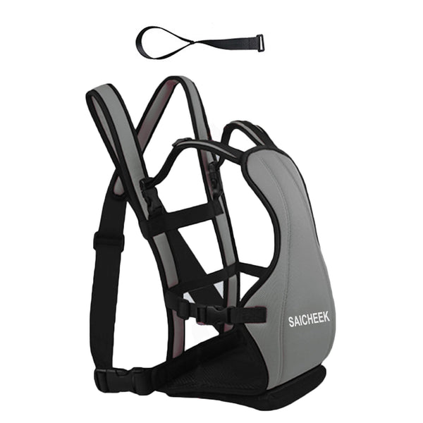 Saicheek toddler travel seat on suitcase for easy family travel.