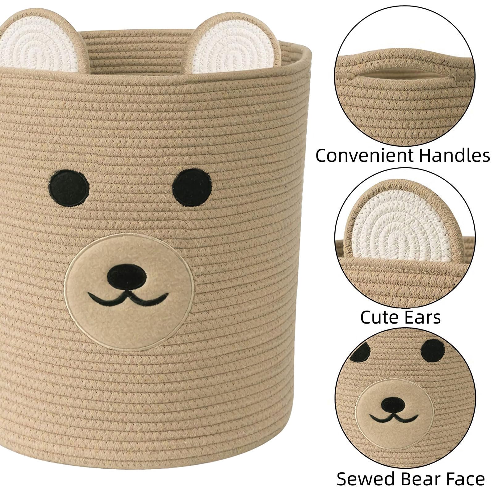 Saiiwnn bear basket closeup weave shows sturdy handwoven craftsmanship