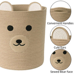 Saiiwnn bear basket closeup weave shows sturdy handwoven craftsmanship