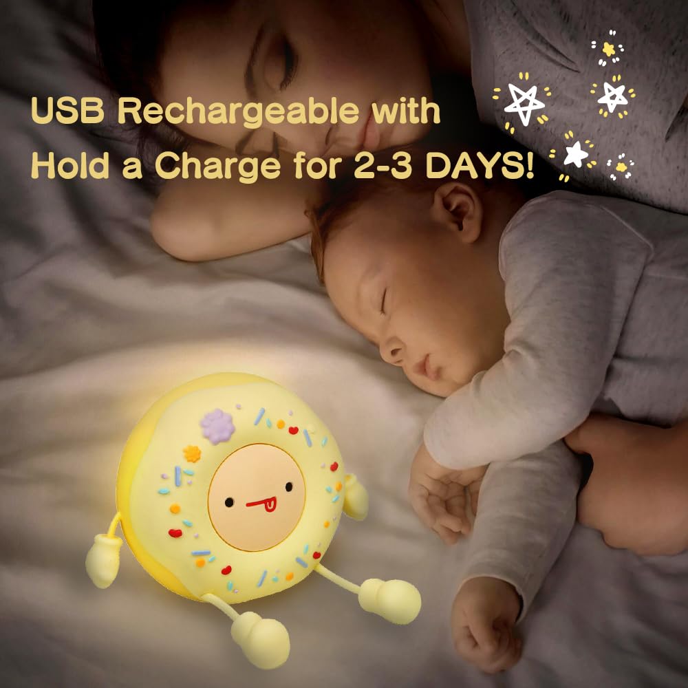 SAILINGFLO Donut Lamp silicone texture close-up emphasizes soft, safe night lighting