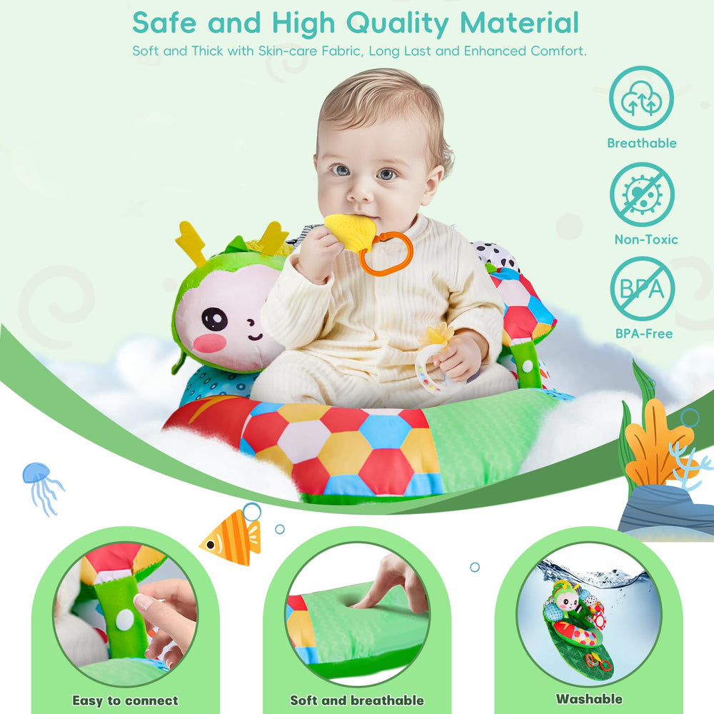 SAIMAND colorful baby playmat stimulates sensory exploration during tummy time.