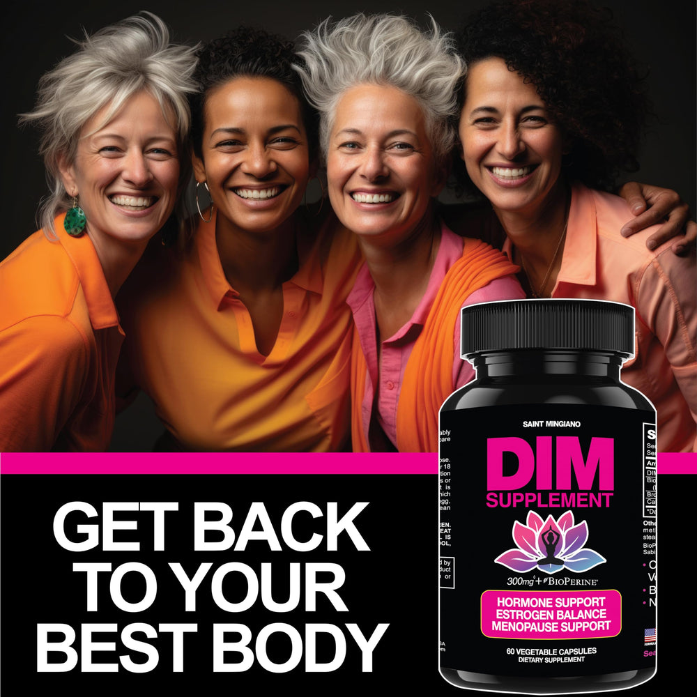 Saint Mingiano DIM 300mg capsules for consistent estrogen metabolism support.