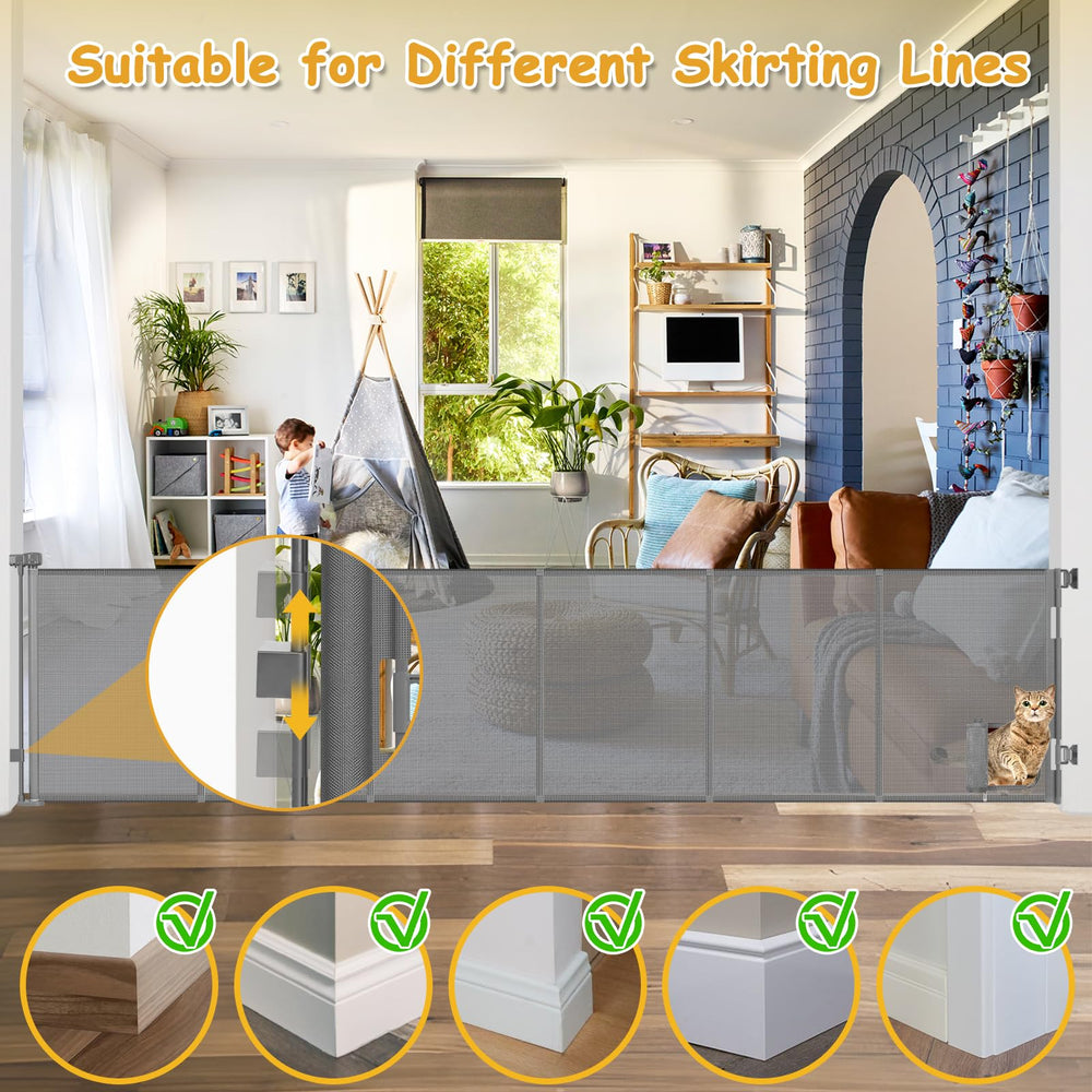 Sair pet cat-door ready gate reduces friction between pets in shared spaces.