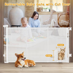Sair Pet cat door access lets cats through while gate stays secured.