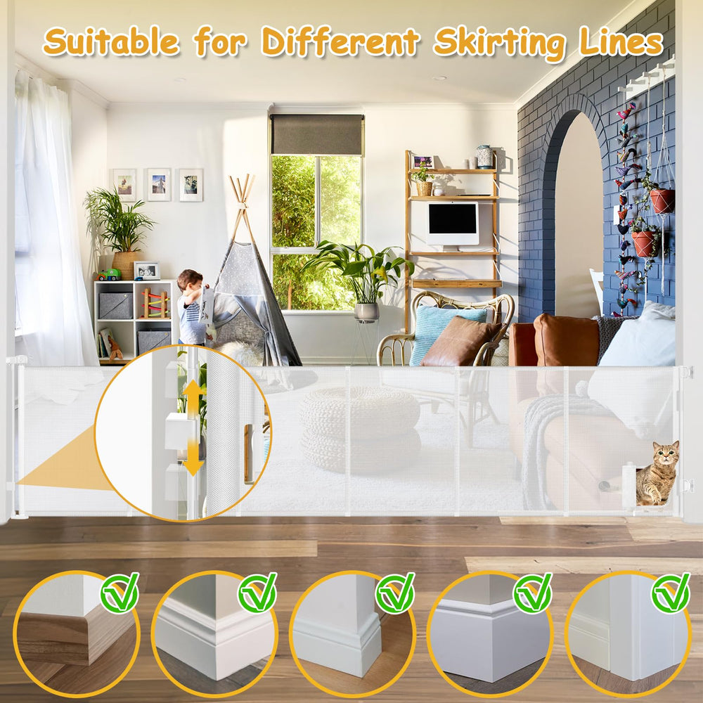 Sair pet cat door access with safety containment for babies and dogs.
