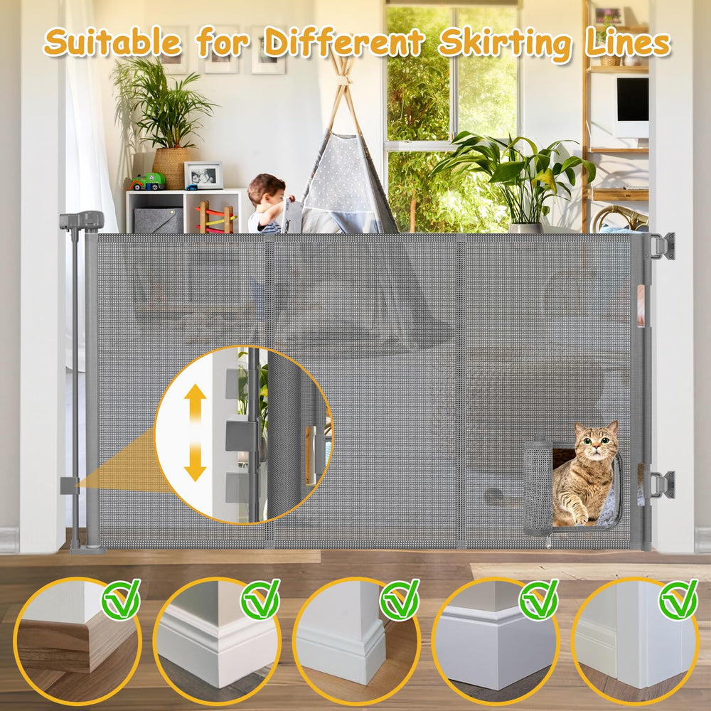 Sair Pet cat door gate prevents food fights and escapes.