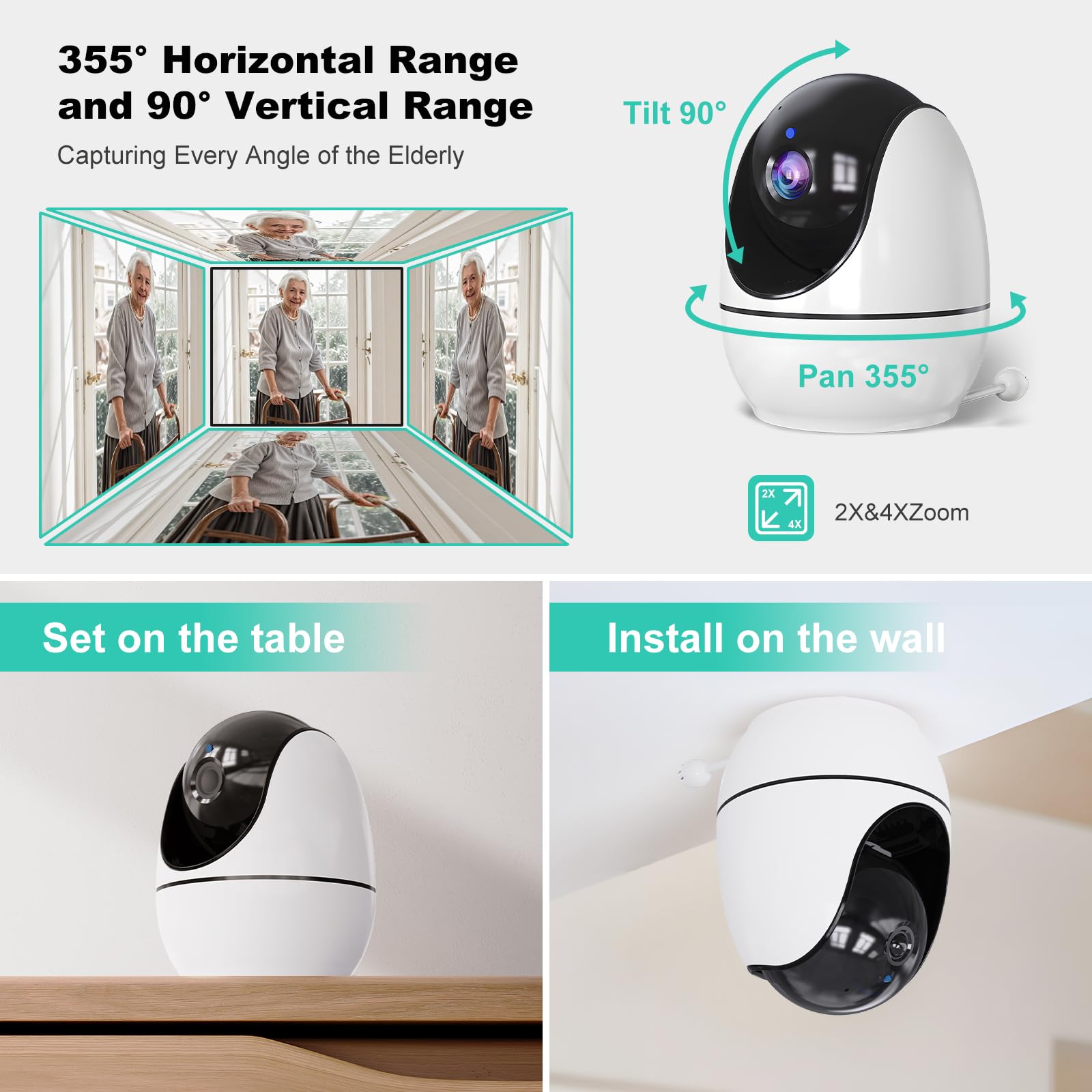 Sair pet elderly monitor 5-inch screen supports clear, steady viewing.