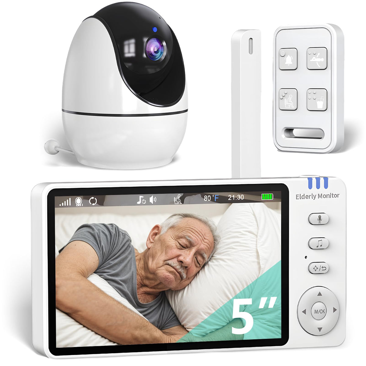 Sair pet elderly monitor camera angle offers a wide field for easy monitoring.