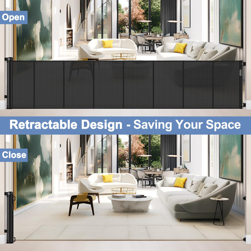 Sair pet indoor-outdoor gate in use for versatile spaces.