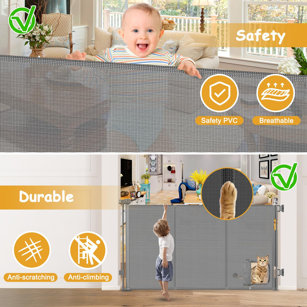 Sair Pet indoor-outdoor gate withstands pets and weather.