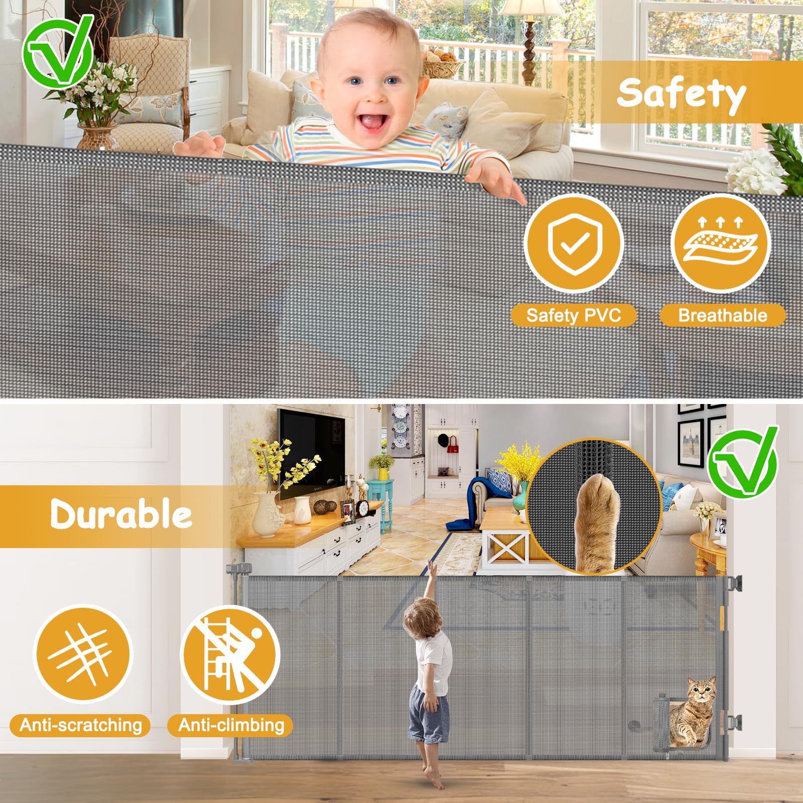 Sair Pet gate setup suitable for indoor and outdoor spaces