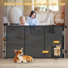Sair Pet mesh gate with cat door and reinforced bars prevents climbing.