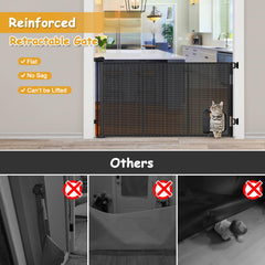 Sair Pet one-hand operation retractable gate for hands-free setup.