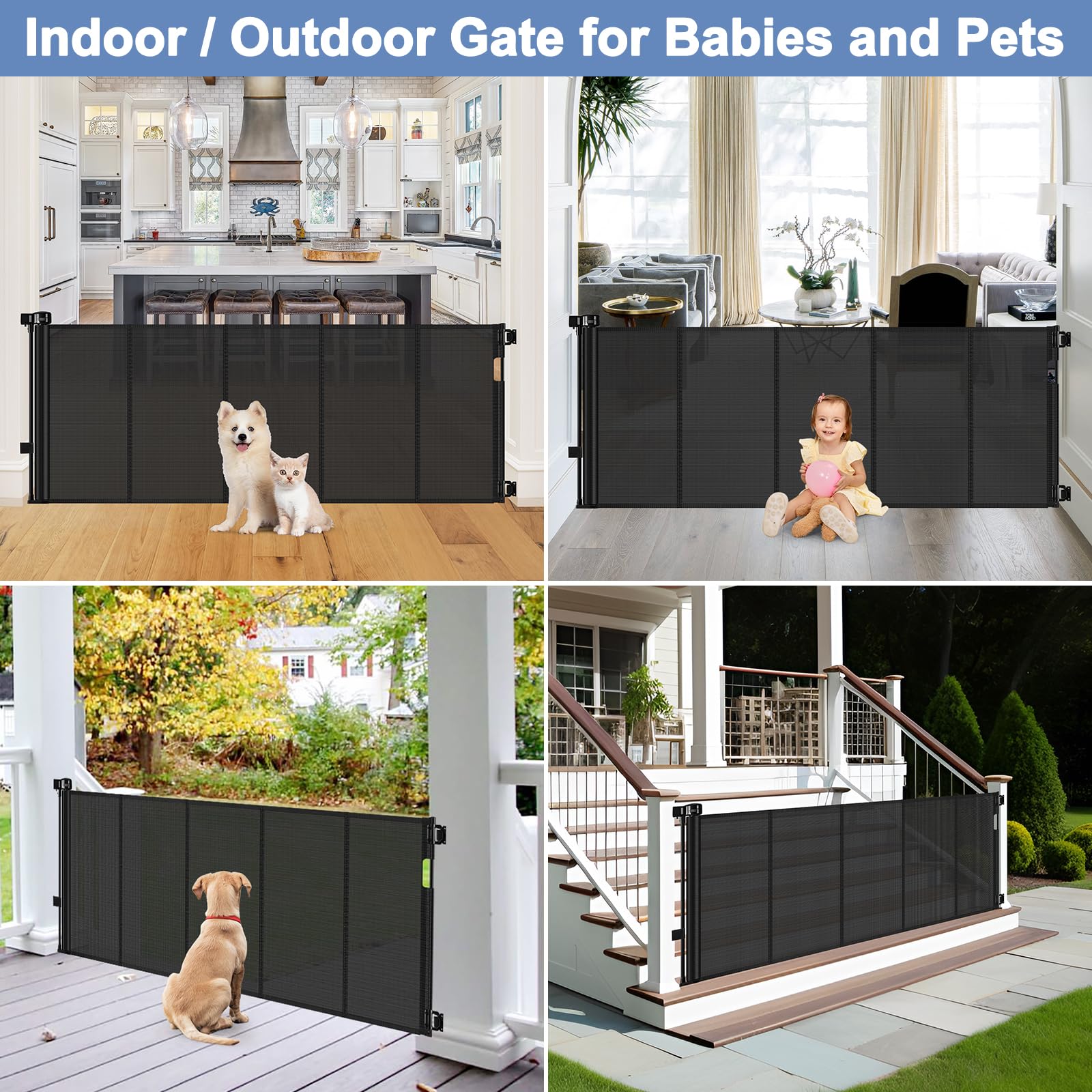Sair Pet one-handed operation makes opening easy for adults holding a child.