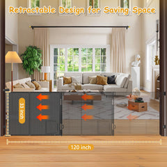Sair Pet retractable gate closed with durable PVC finish