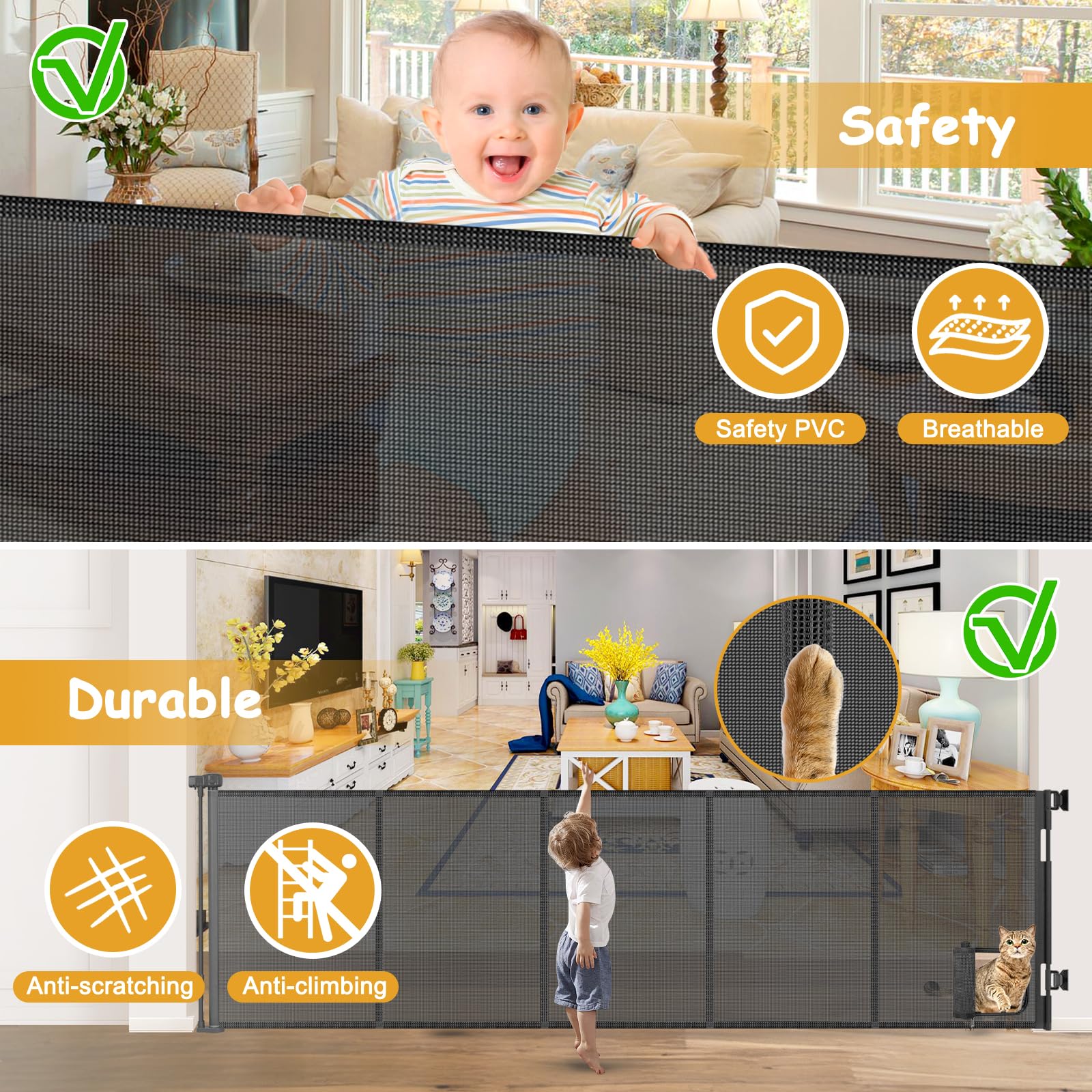Sair Pet gate usable indoors or outdoors for busy homes