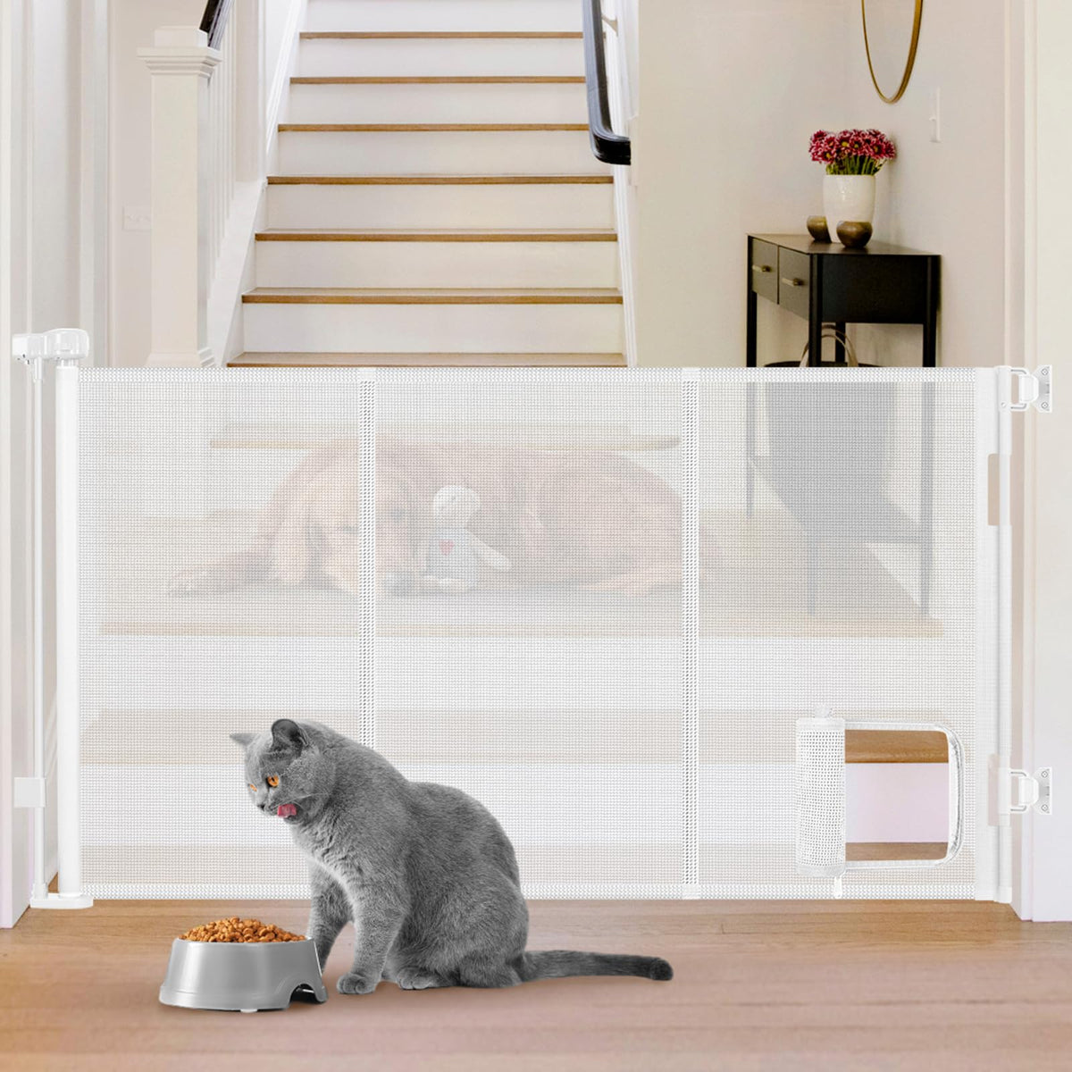 Sair Pet reinforced 60wide gate extended for wide openings, sturdy containment.