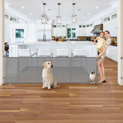 Sair Pet reinforced bars gate with cat door for secure separation.