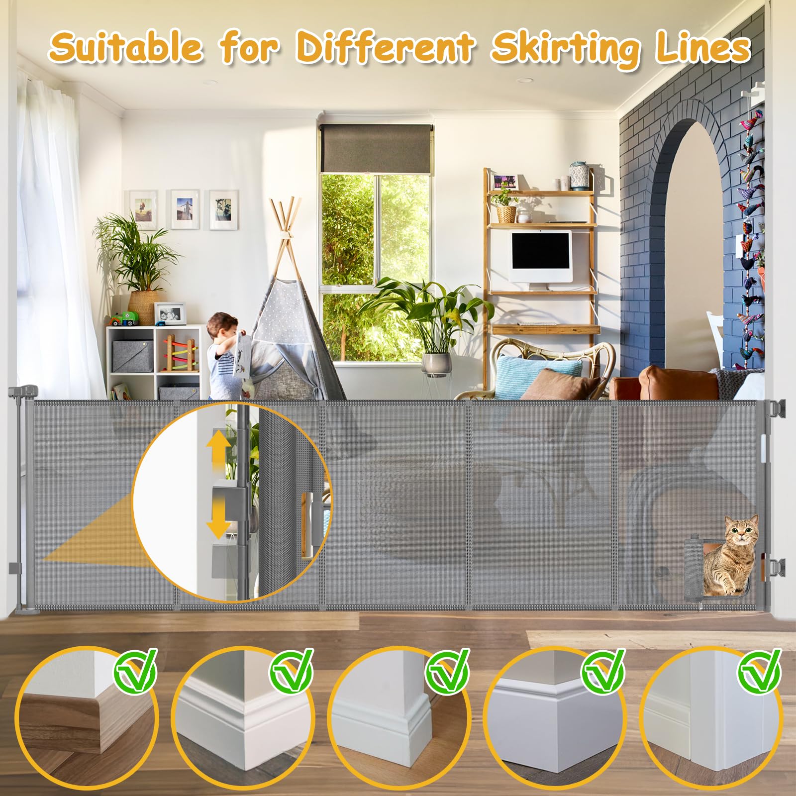 Sair Pet space-saving mesh design blends with home decor.