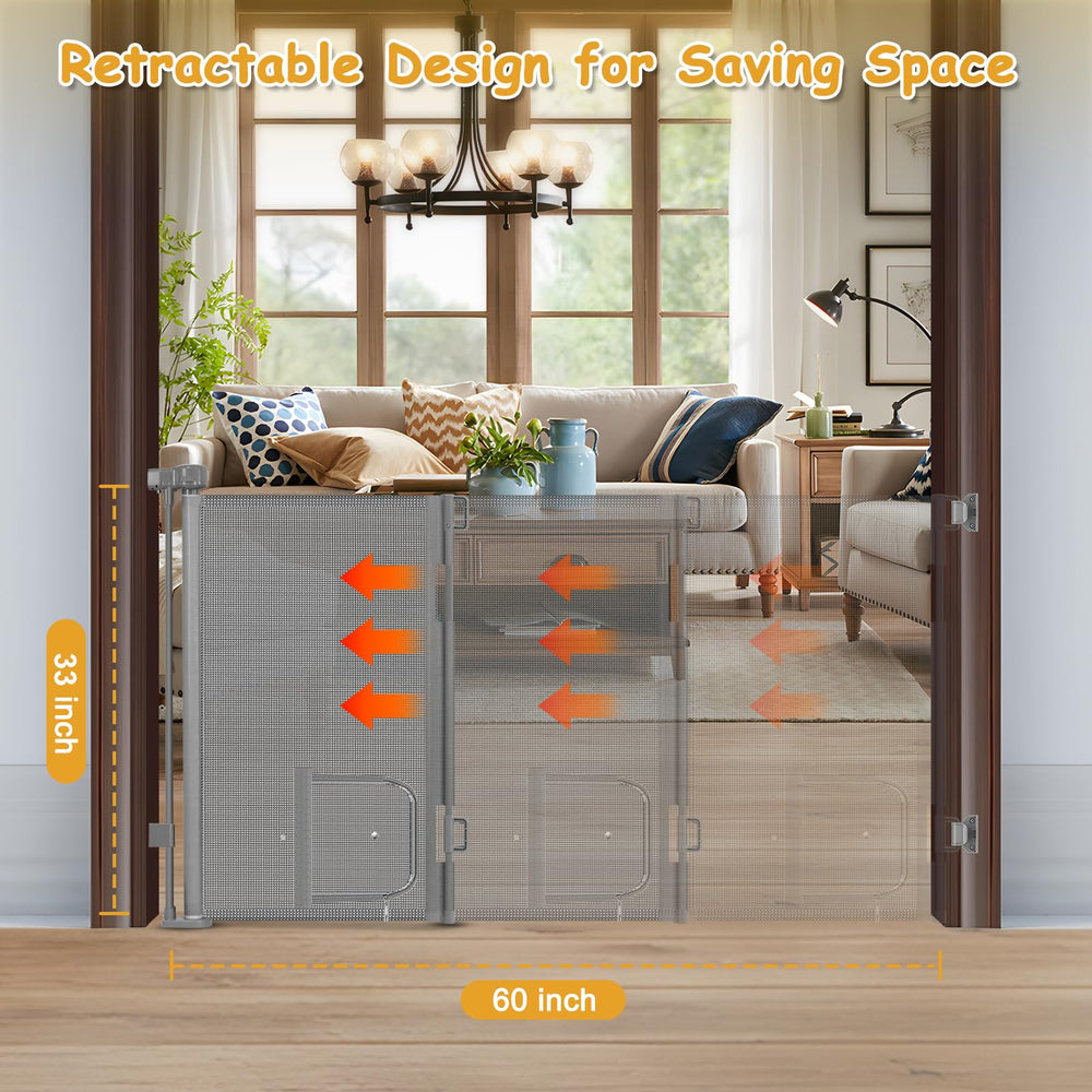 Sair Pet space-saving retractable design fits tight hallways.