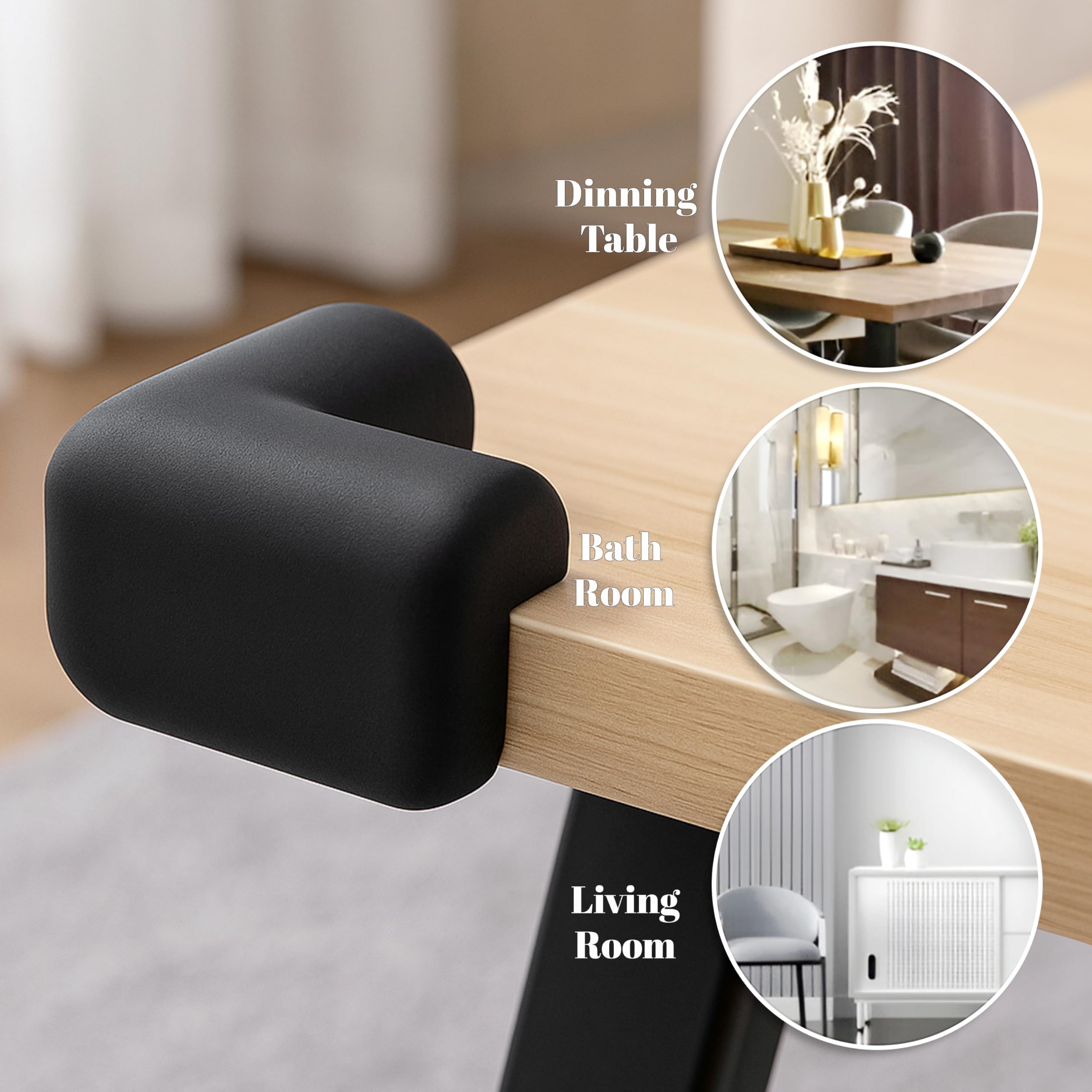 SaiTech IT pre-taped corner protectors install in minutes for quick baby-proofing.