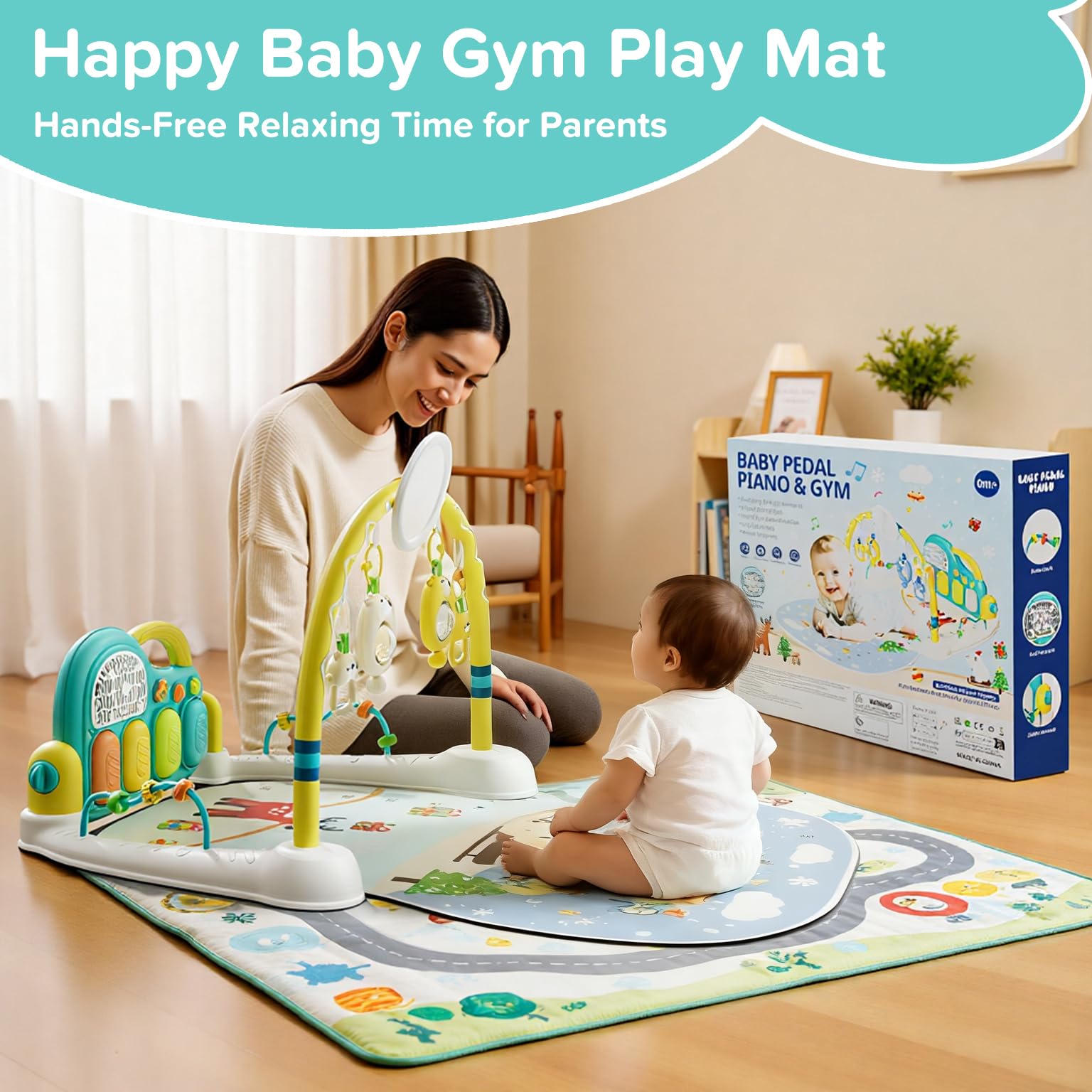 SAKAKI Baby Play Mat provides soft cotton padding for gentle comfort during activities.
