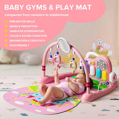 SAKAKI Kick and Play Piano Gym with mat encouraging movement and music