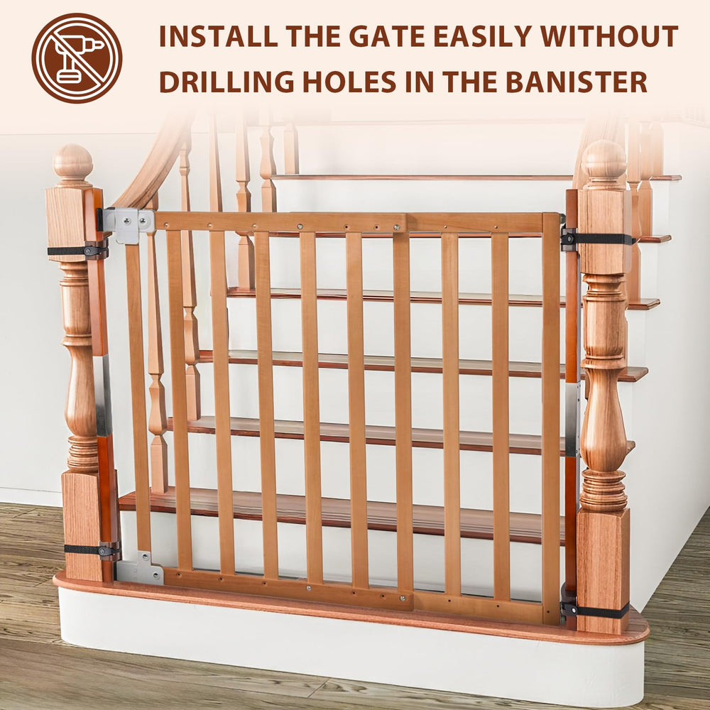 Salcod Banister Gate Mounting Kit square banister fit works with square rails up to 3.5 inches