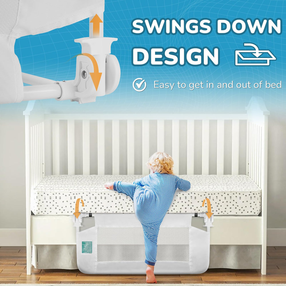 Salcod rail with child-lock flip mechanism for easy toddler access