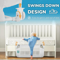 Salcod rail with child-lock flip mechanism for easy toddler access