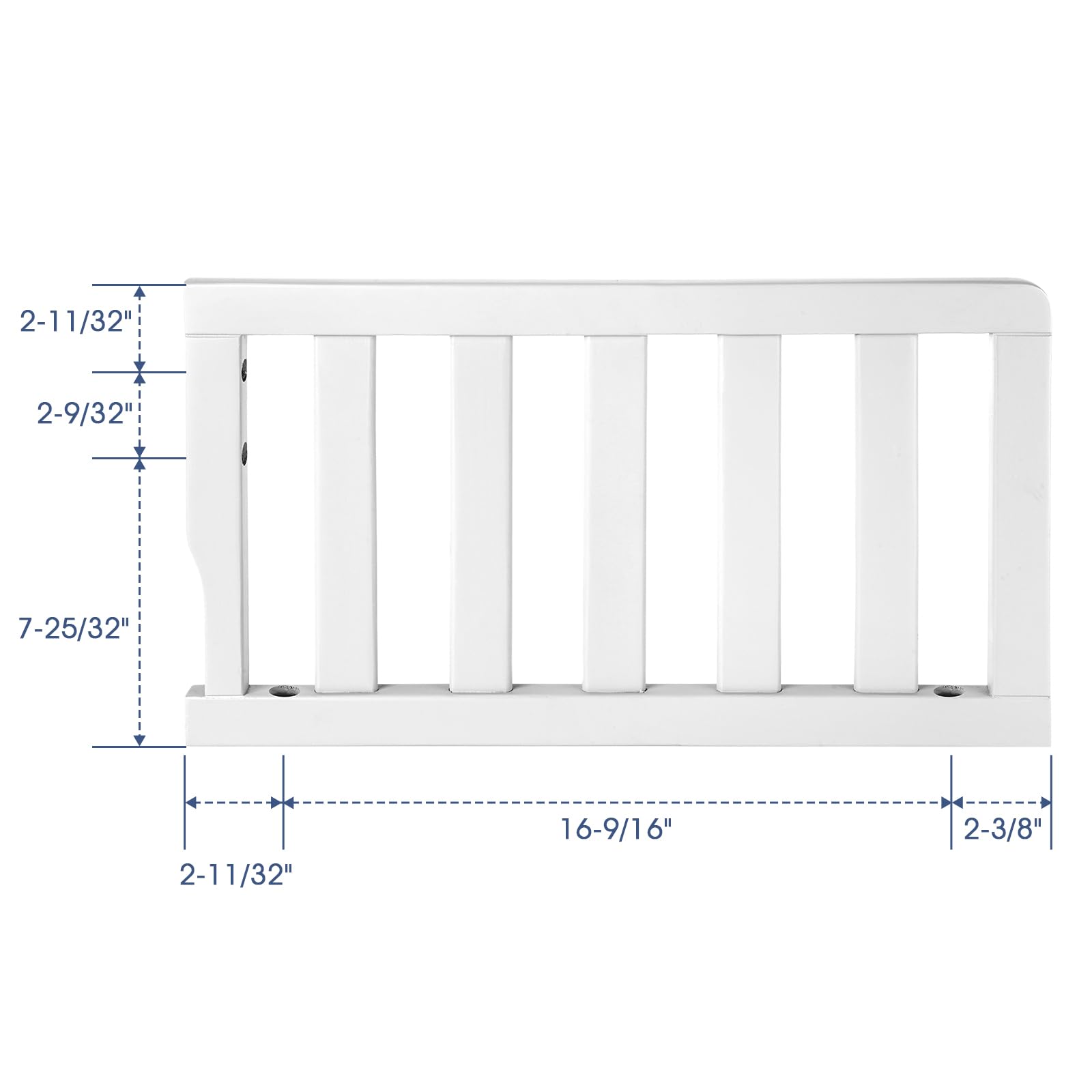 Salcod guardrail securely attaches to Dream On Me crib side panels.