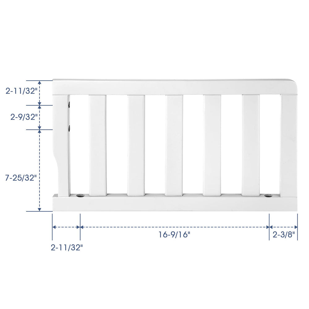 Salcod guardrail securely attaches to Dream On Me crib side panels.