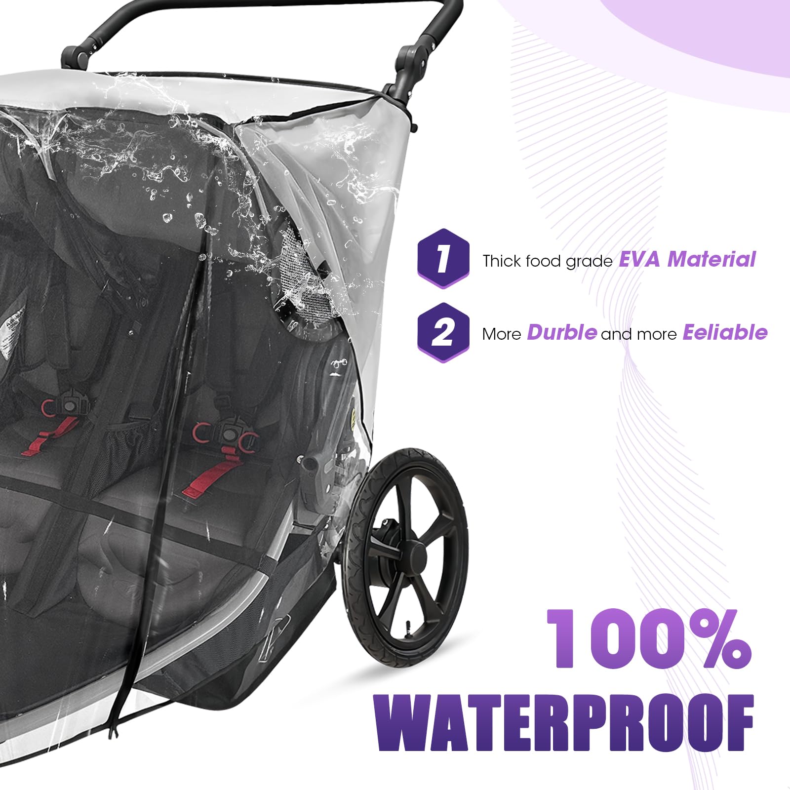 Salcod frosted top rain cover provides sun protection while staying clear