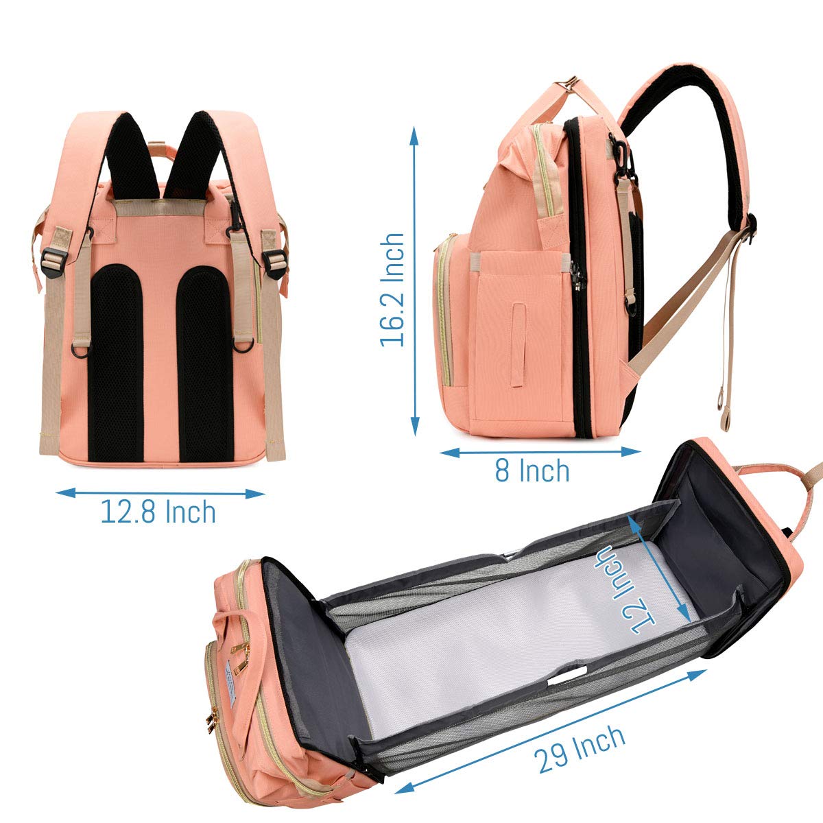 SALIFA diaper bag adjustable shoulder straps provide comfort during long outings.