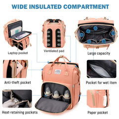 SALIFA diaper bag water-resistant 900D fabric protects contents in rain and splashes.