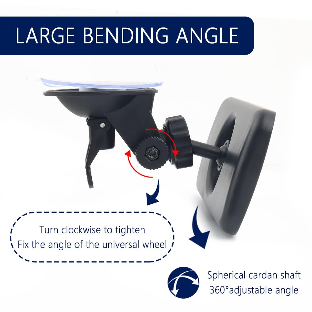 Salior vacuum suction mount securely adheres to windshield or dashboard for steady viewing