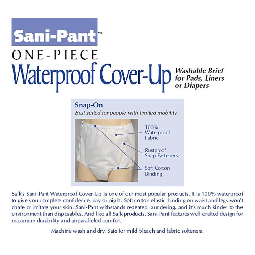 Salk Sani-Pant Cover-Up XL snap detail shows secure closure