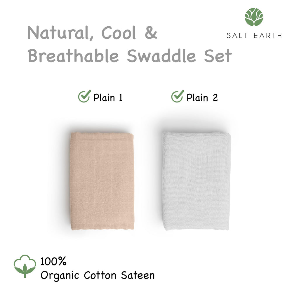 Salt Earth 47x47 swaddle blanket provides generous wrap for newborns.