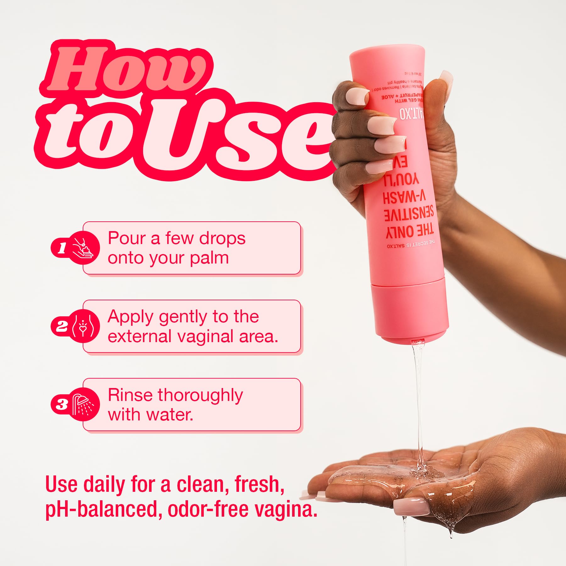 Salt.XO pH-balanced care label for intimate hygiene.