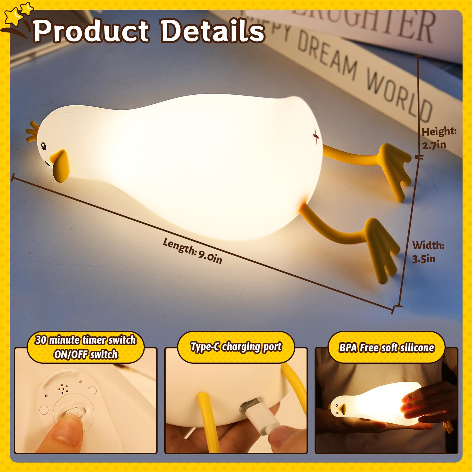 SALUOKE gift-ready duck lamp ideal for kid rooms